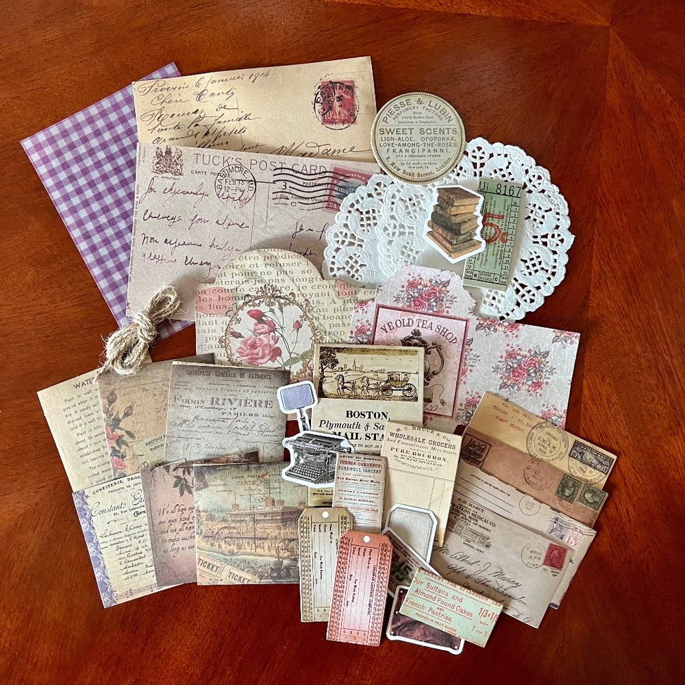 32 Piece Ephemera Pack - Old Boston/Tea Theme